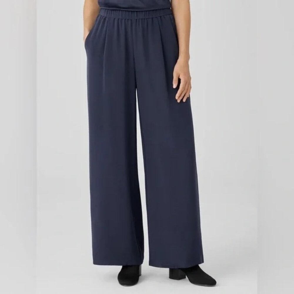 Eileen fisher 100% Silk Wide-Leg Pant Size M